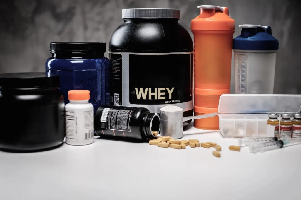 Creatine supplements, powder, and injections.