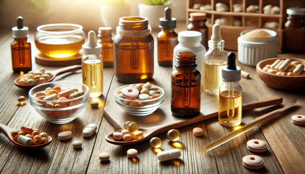 A high-quality image of vitamin B12 supplements in various forms – capsules, tablets, and liquid droppers – neatly arranged on a clean, well-lit surface, emphasizing the importance of supplementation for health.