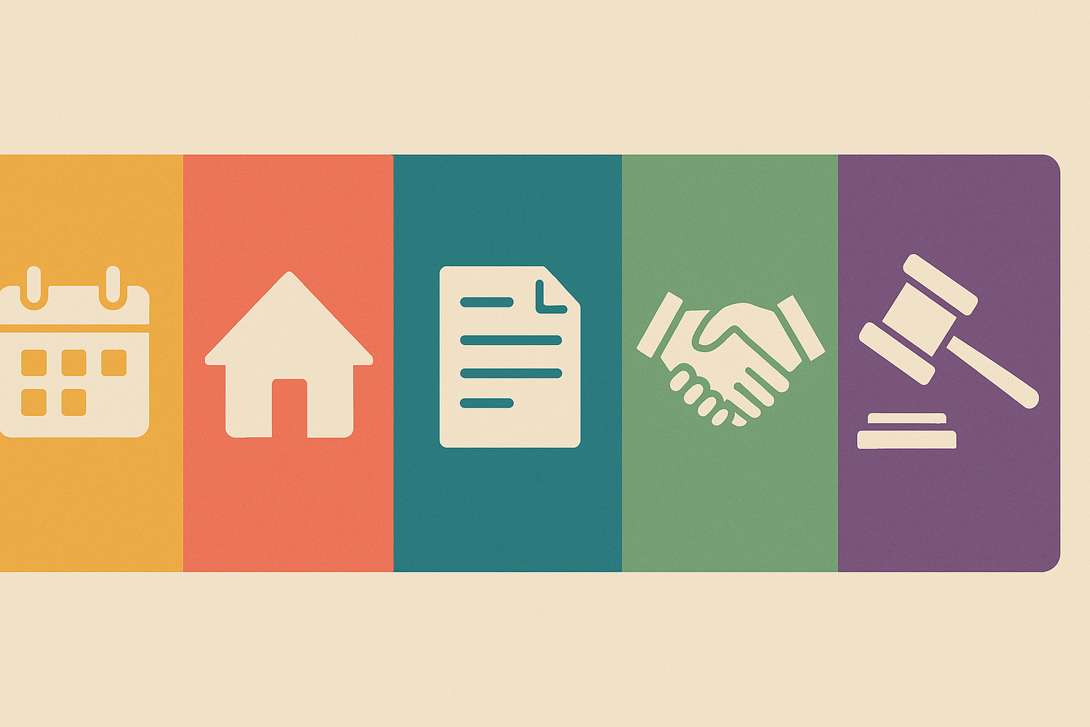 Color-coded infographic showing icons for lease terms, eviction protection, and tenant rights related to cheap rent for seniors