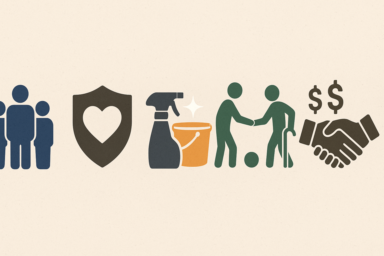 Infographic comparing low income assisted living facilities by staff ratio, safety, cleanliness, activities, and cost transparency

